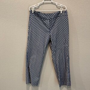 LOFT Navy and White Striped Pants
